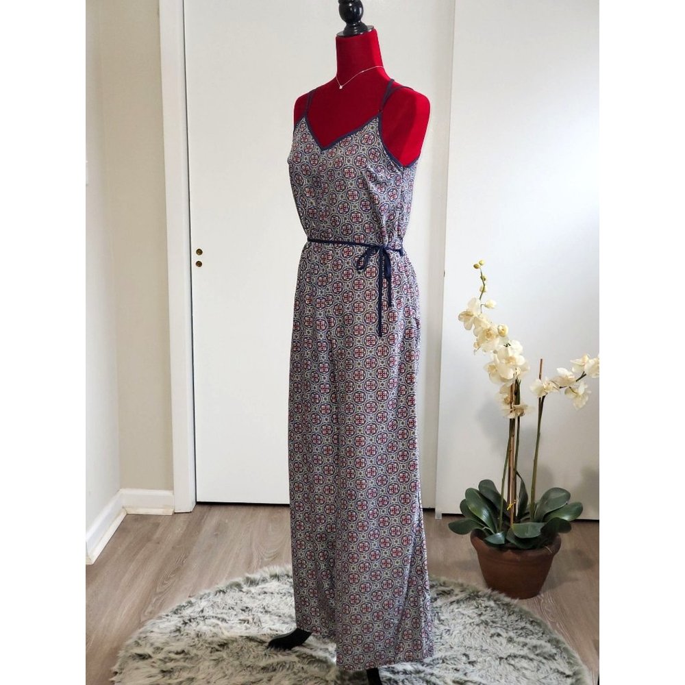 Sans Souci Kaleidoscope Jumpsuit Boho Pantsuit Wide Leg Side Zipper Size S 1142 - Picture 3 of 7